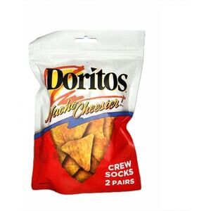 Doritos Men's Crew Socks 2 Pair Size 8-12 Logo‎ Chips. Great Gift Doritos Fans!